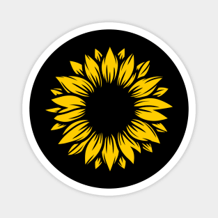 Sunflower Petals Silhouette Magnet